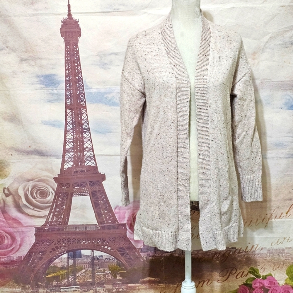LOFT Speckled Cream Cardigan Sweater